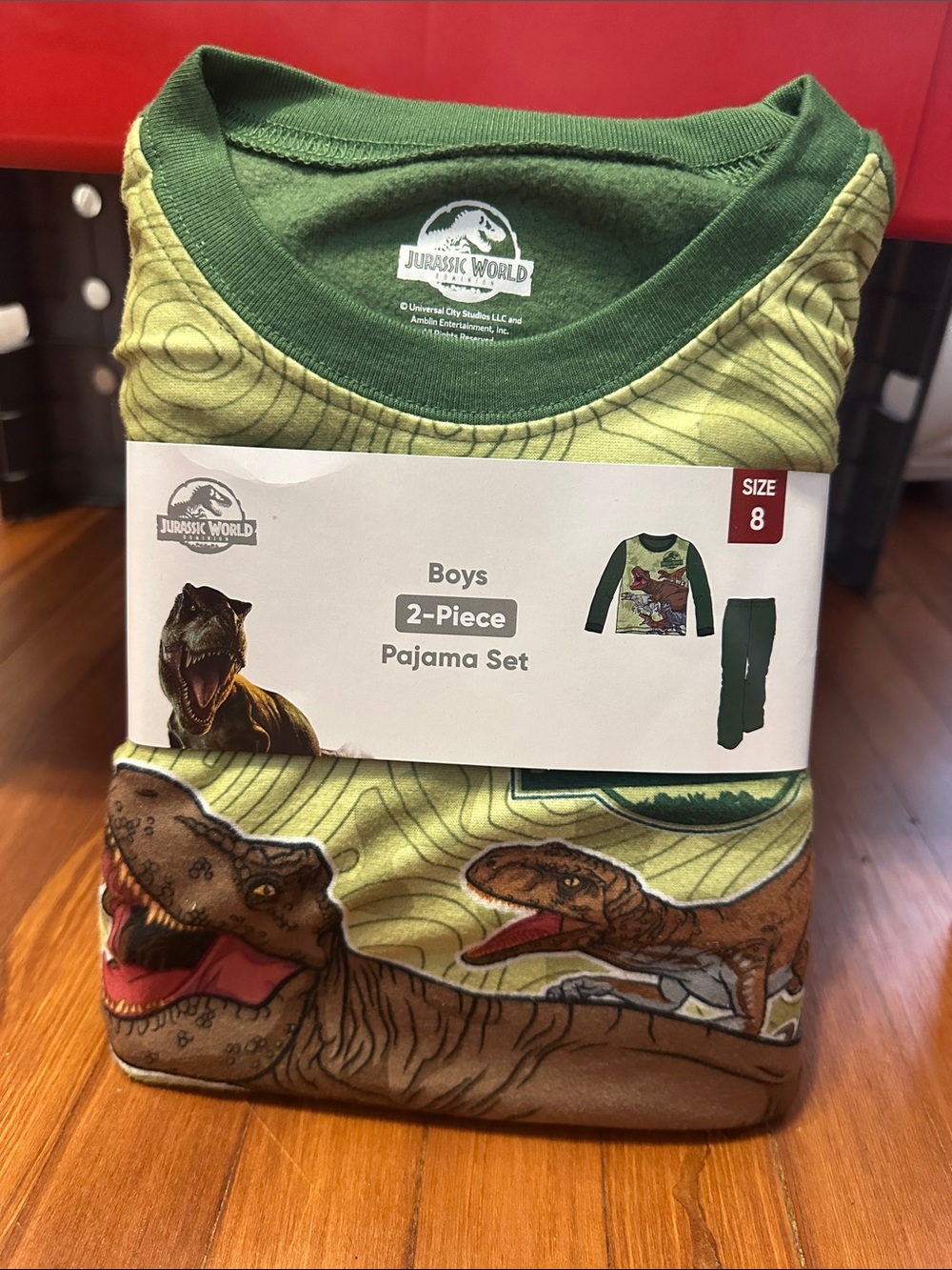Boys Green 2-Piece Pajama Set - Size 8